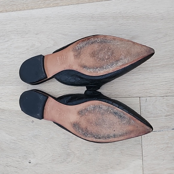 Schutz Tracy Crocodile Embossed Leather flat Mule - Picture 5 of 6